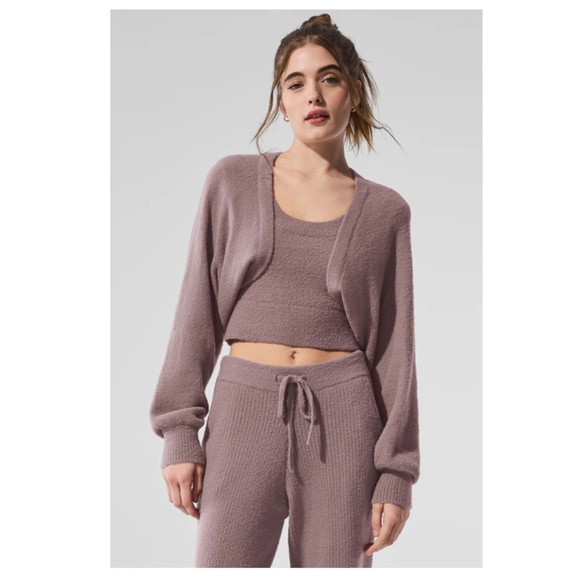 ALO YOGA Snuggle Up Sweater Shawl Mushroom OS - Picture 2 of 10